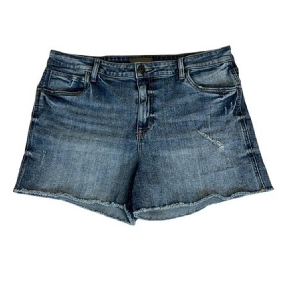 KUT from the Kloth Gidget High Rise Denim Shorts Size 12 Frayed Hem
